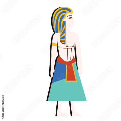 Ancient Egypt wall art or mural element cartoon vector