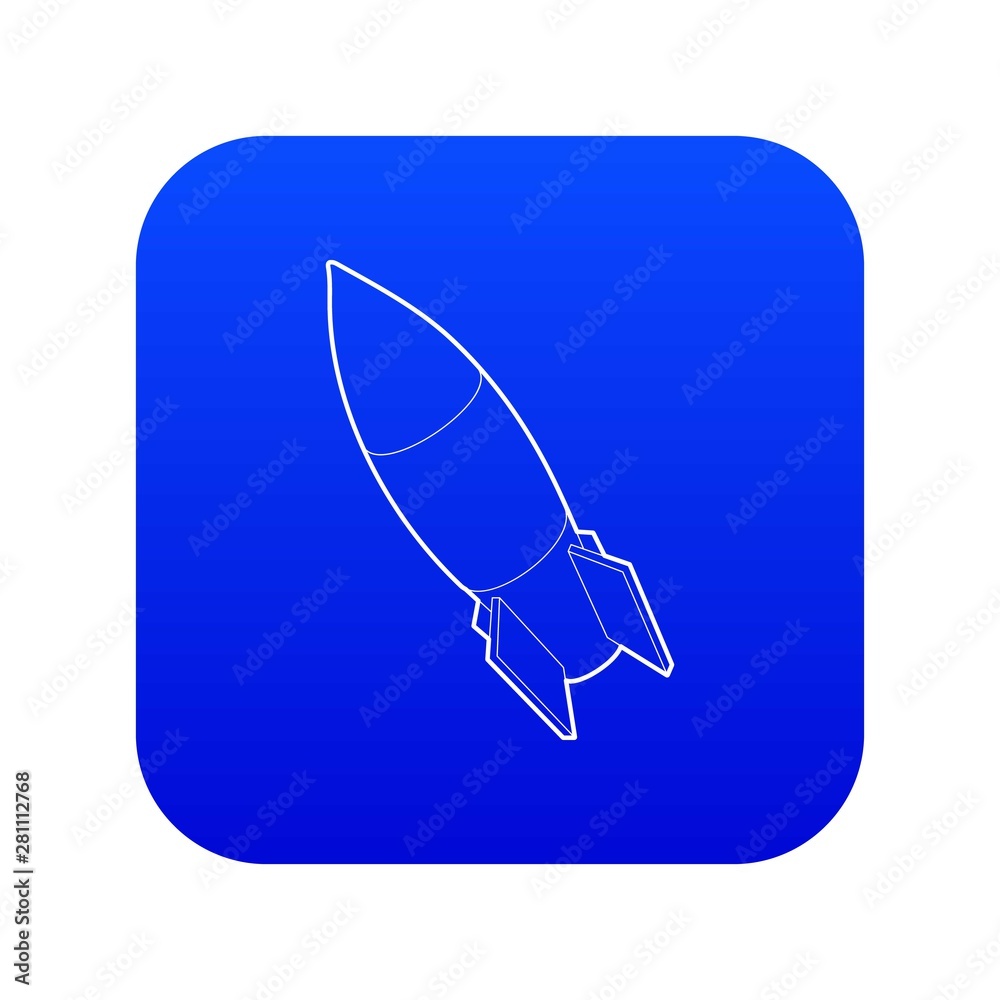 Bomb icon blue vector isolated on white background Bomb icon blue vector isolated on white background