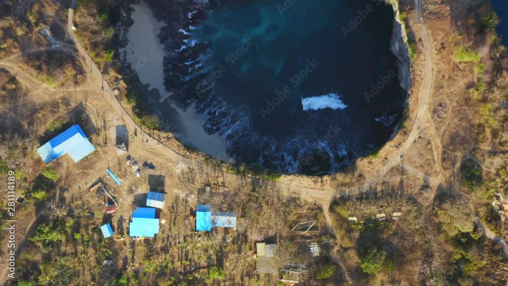 Top Down Drone Shot of Pasih Uug Broken Beach at Nusa Penida, Bali - Indonesia Top Down Drone Shot of Pasih Uug Broken Beach at Nusa Penida, Bali - Indonesia