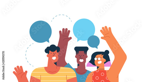 Social friend group for communication concept