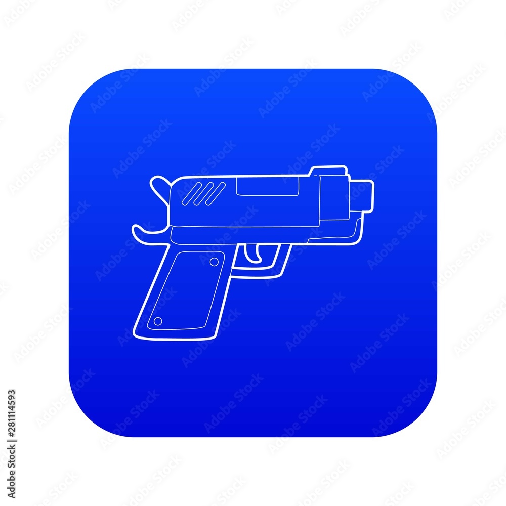 Gun icon blue vector isolated on white background Gun icon blue vector isolated on white background