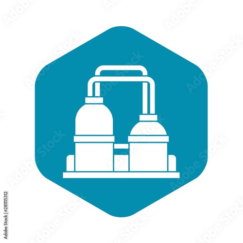 Oil processing factory icon. Simple illustration of oil processing factory vector icon for web