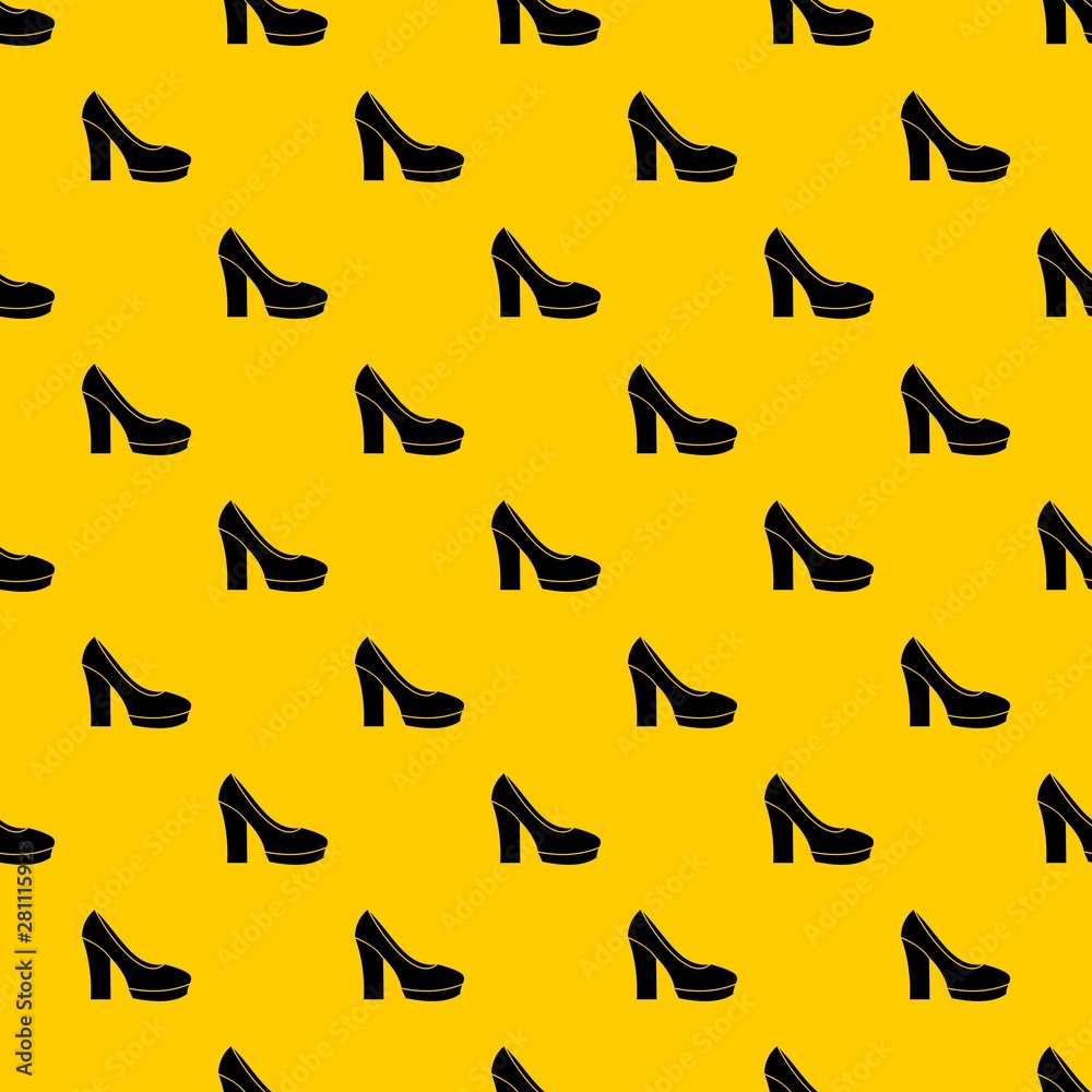 High heel shoes pattern seamless vector repeat geometric yellow for any design High heel shoes pattern seamless vector repeat geometric yellow for any design