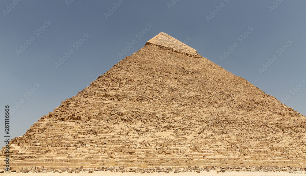 Pyramid of Khafre in Giza Pyramid Complex, Cairo, Egypt