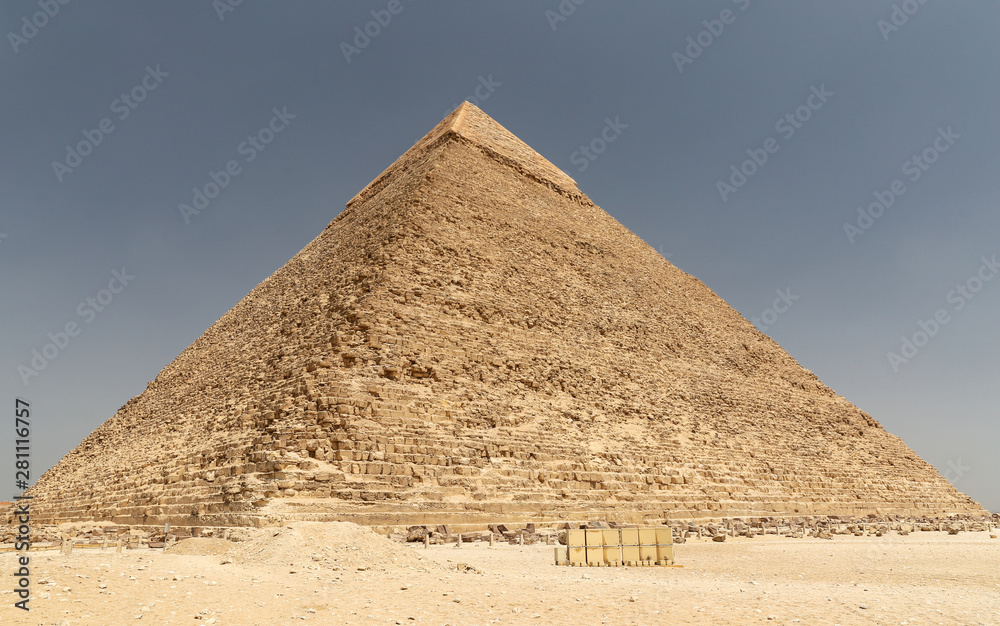 Pyramid of Khafre in Giza Pyramid Complex, Cairo, Egypt Pyramid of Khafre in Giza Pyramid Complex, Cairo, Egypt