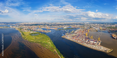 Aerial panoramic view on se...
