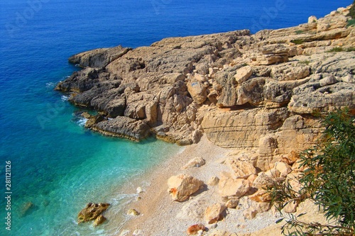 Landscape on background sea and rocks