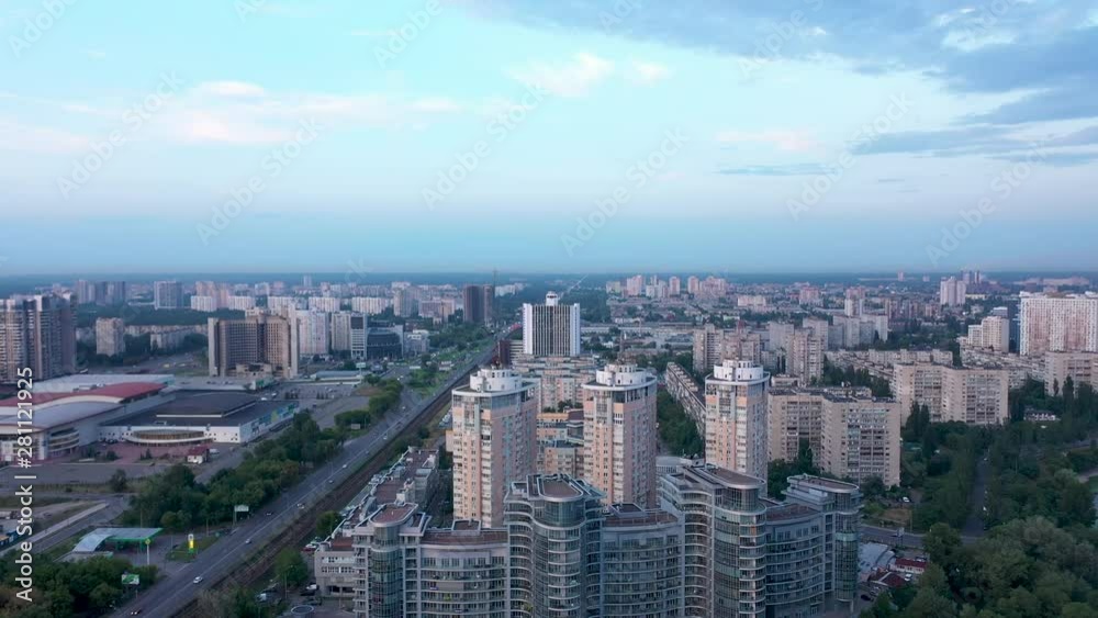 Drone aerial of large residential district in Kiev, Ukraine Drone aerial of large residential district in Kiev, Ukraine