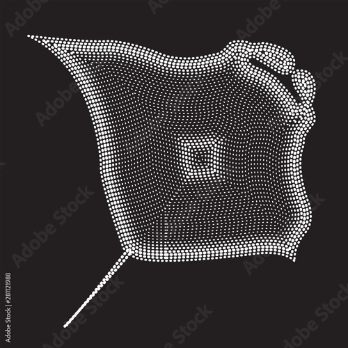 Manta ray. Abstract Geometric Circle dot pixel pattern