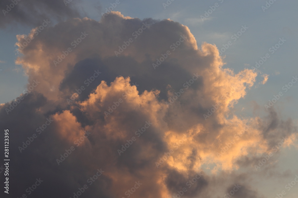 Illuminated clouds