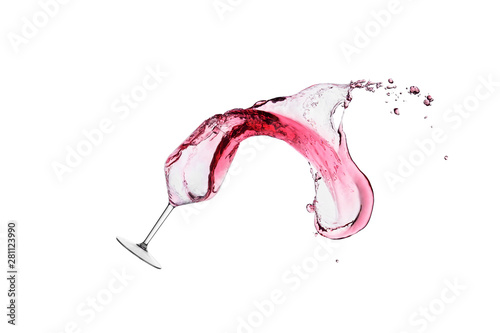 Wineglass and  wine splash.