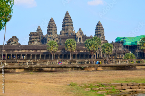 Angkor Wat temple is the largest Hindu temple complex and religious monument in the world. The temple was built by the Khmer King Suryavarman II photo