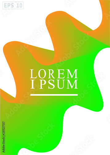 Orange green bright pattern, Liquid background color design.