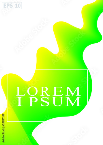 Bright yellow green pattern, Liquid background color design.