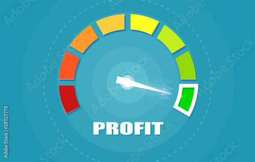 Vector of a profit meter. Financial concept photo