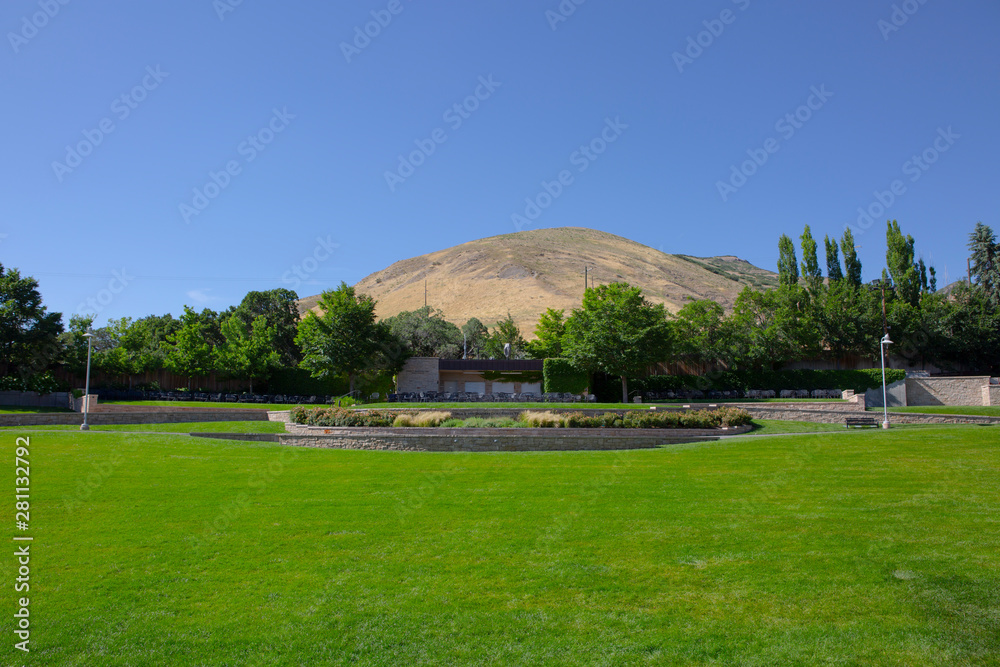 mountain grass dome green grass summer weather historic site snow mountain