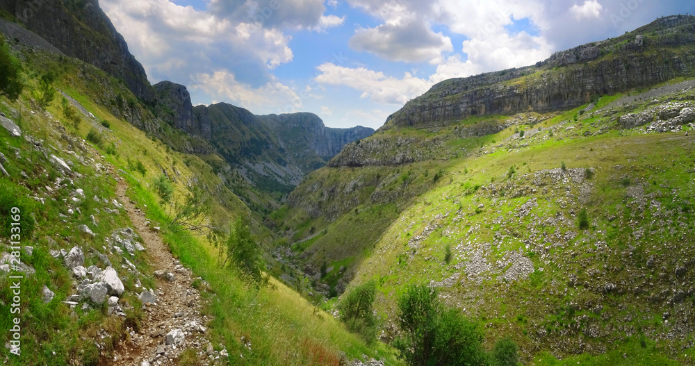 Naklejka premium A breathtaking panoramic view of Mountain Tymfi in Epirus - Greece