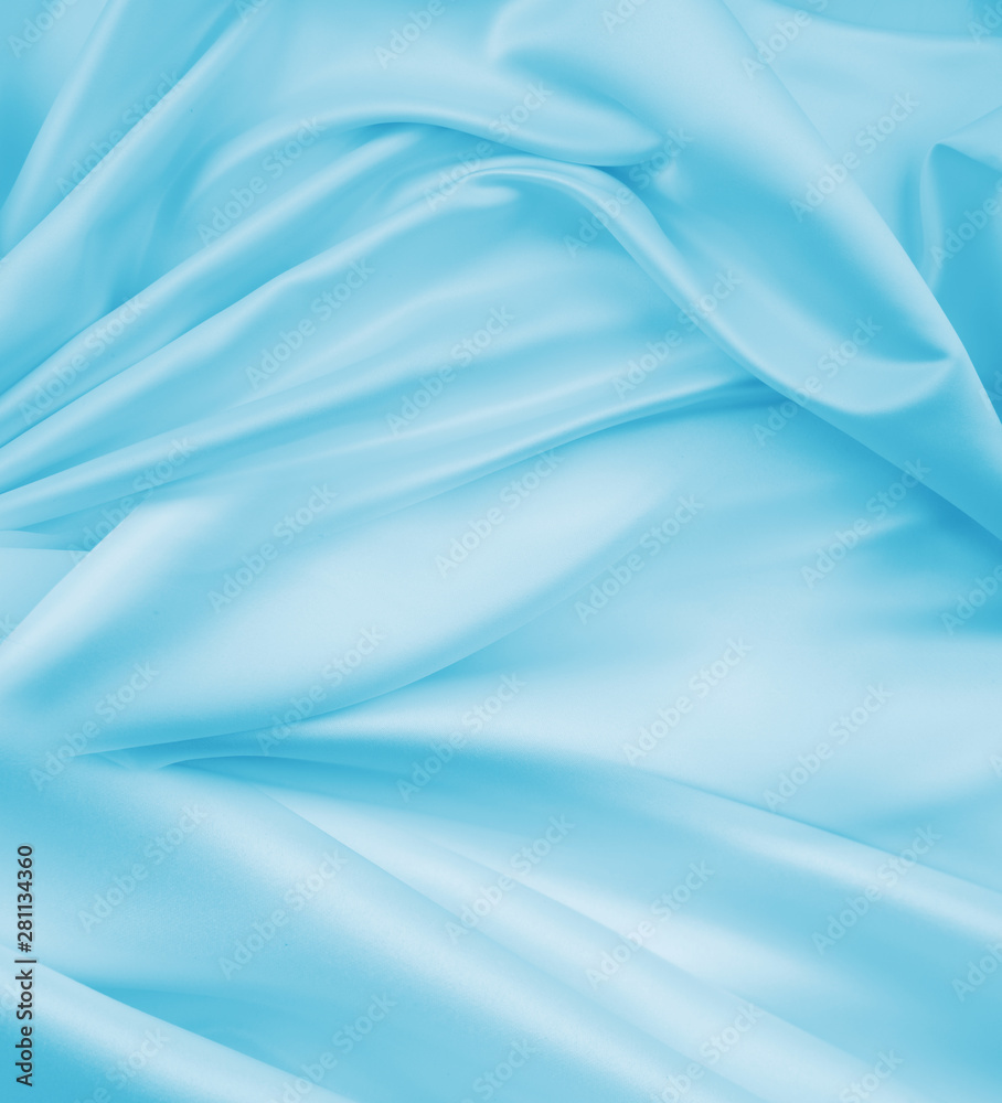 Obraz premium Blue silky fabric texture