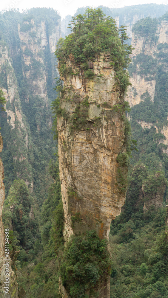 Natural quartz sandstone pillar the Avatar Hallelujah Mountain located in the Zhangjiajie National Forest Park, China Natural quartz sandstone pillar the Avatar Hallelujah Mountain located in the Zhangjiajie National Forest Park, China