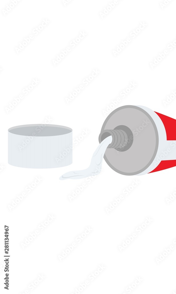 toothpaste oozing out of toothpaste tube vector Stock Vector | Adobe Stock