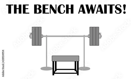 The bench press awaits gym meme vector