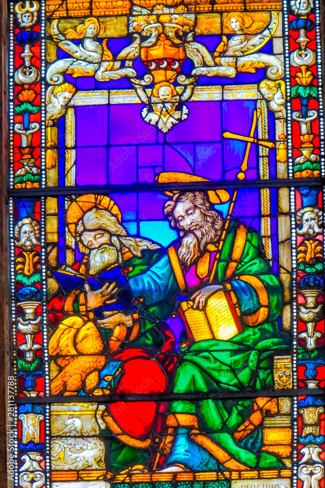 Saint John Stained Glass Santa Maria Novella Florence Italy