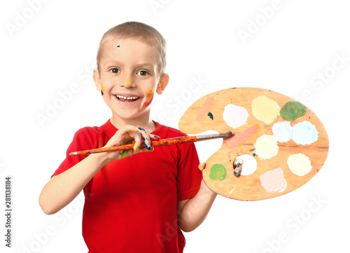 Little boy with palette and...