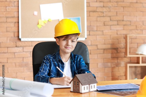 Cute little architect worki...