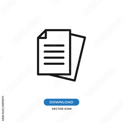 Documents icon isolated on white background. Documents icon in trendy design style. Documents vector icon modern and simple flat symbol for web site, mobile app, UI.