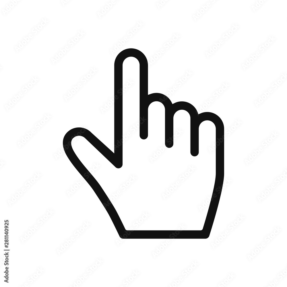 Hand cursor vector icon in modern design style for web site and mobile app Hand cursor vector icon in modern design style for web site and mobile app