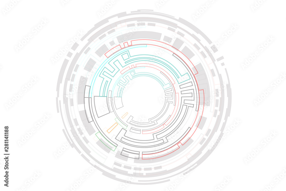 Light black and white vector circuit boards stacked on gear, along with communication concepts on a white background for technology background. Light black and white vector circuit boards stacked on gear, along with communication concepts on a white background for technology background.
