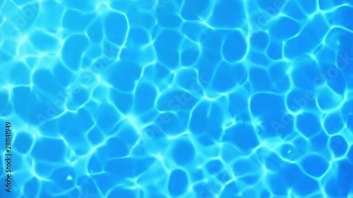 Water caustic backgoround. Pure, clean blue water in the pool. Seamless Loop-able 3D 4K Animation.
