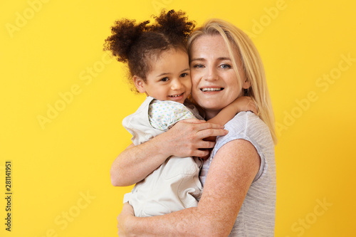 Happy woman with her little...