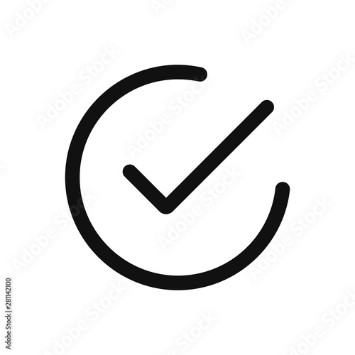 Checked icon vector. Simple checked sign in modern design style for web site and mobile app. EPS10