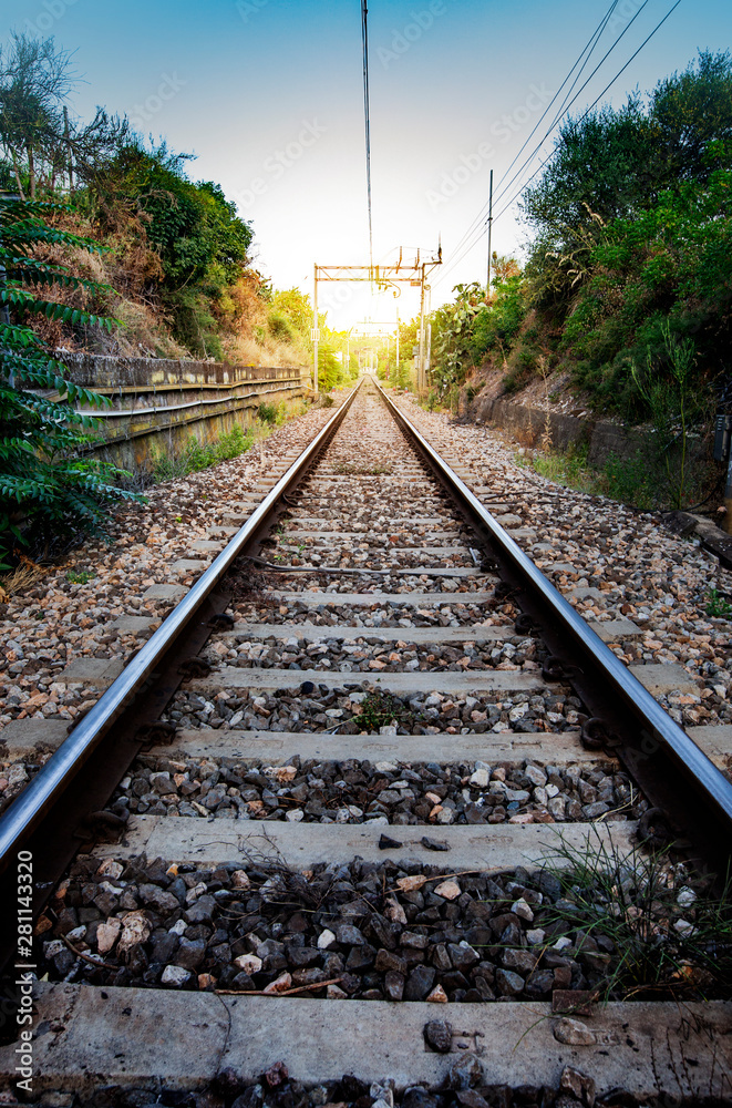 looking down the tracks