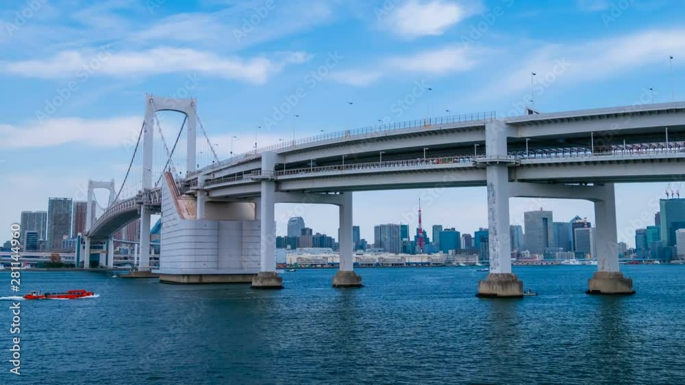 4k Time lapse of Rainbow bridge in Odaiba, Tokyo, Japan 4k Time lapse of Rainbow bridge in Odaiba, Tokyo, Japan