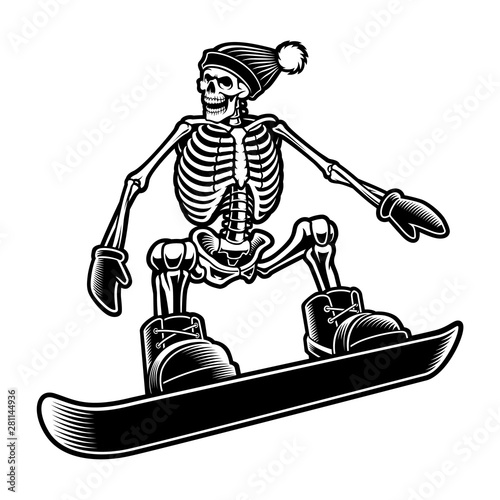 Black and white illustration of a skeleton