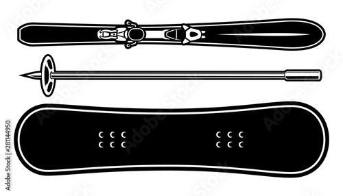 Vector illustrations of a winter sport equipment