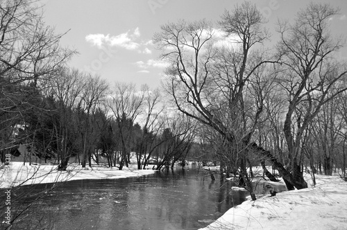 Early spring time landscape Eastern township Bromont Quebec Canada photo