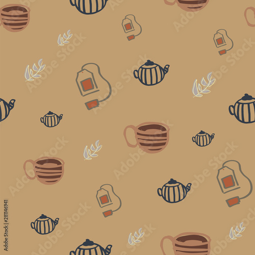 tea seamless repeat pattern design