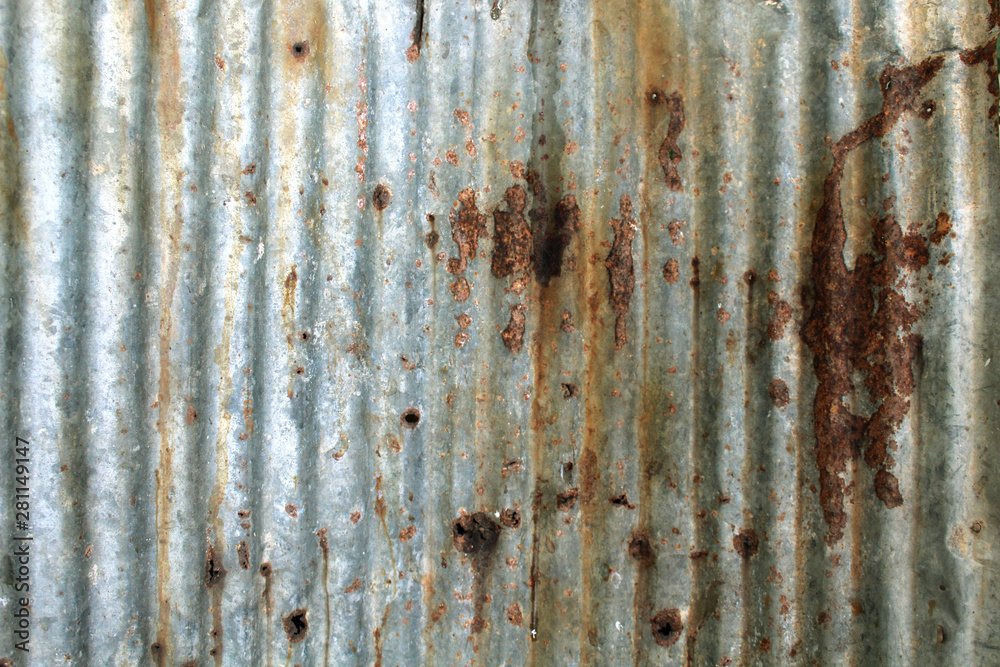 decay rusted zinc plate