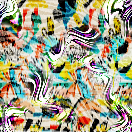 Mix animal skin print repeat seamless pattern design. Leopard, snake, zebra, tiger, crocodile texture background.