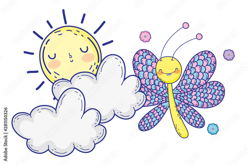 Isolated Butterfly draw cartoon design vector illustration Isolated Butterfly draw cartoon design vector illustration