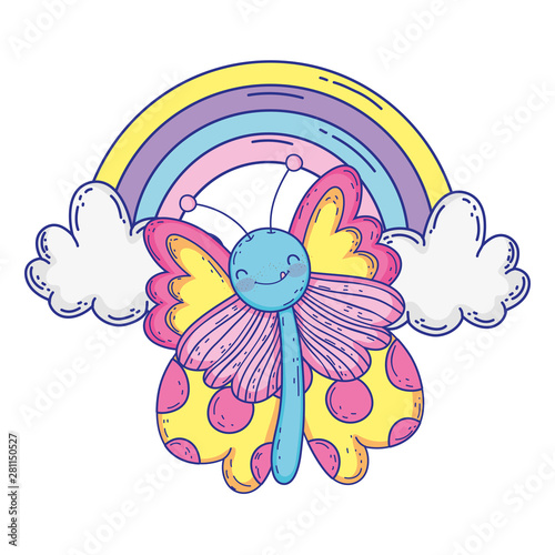 Isolated Butterfly draw cartoon design vector illustration