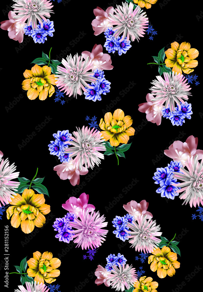 Flowers are full of romance,the leaves and flowers art design Flowers are full of romance,the leaves and flowers art design