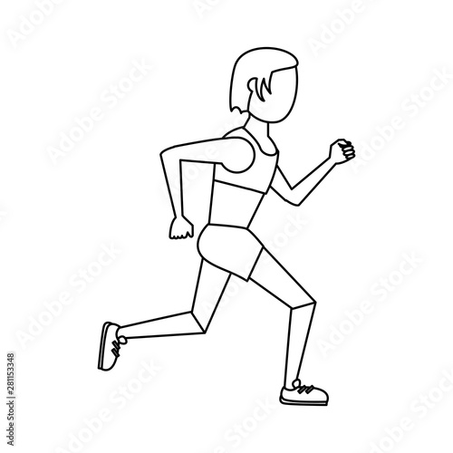 fitness sport excercise lifestyle cartoon in black and white