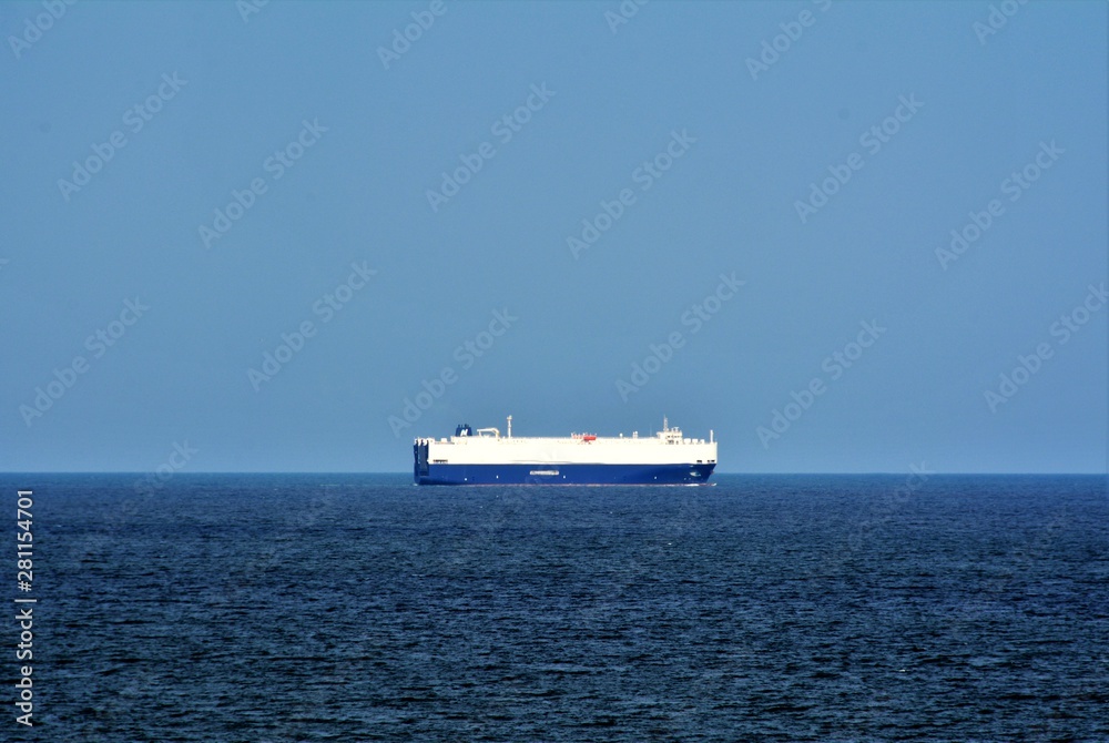 a ferry at sea
