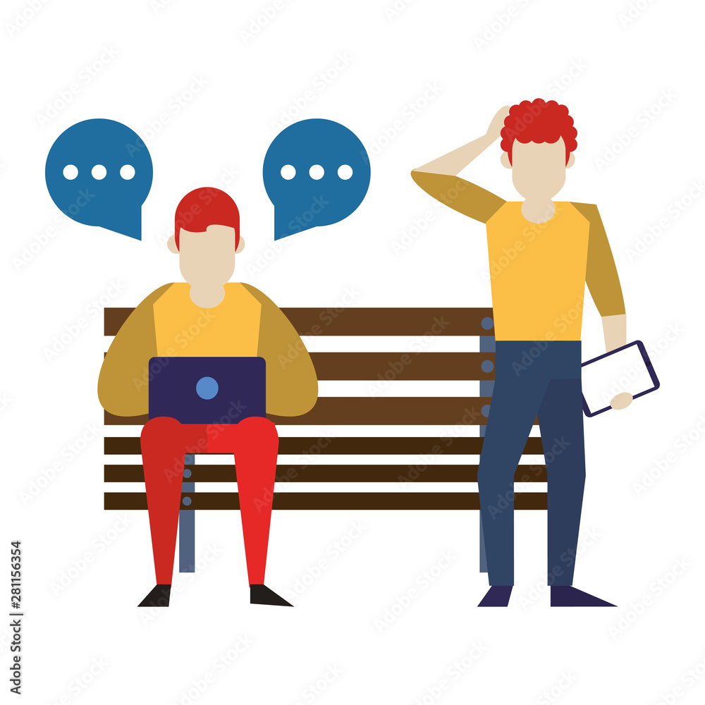 Naklejka premium social media network chatting cartoon