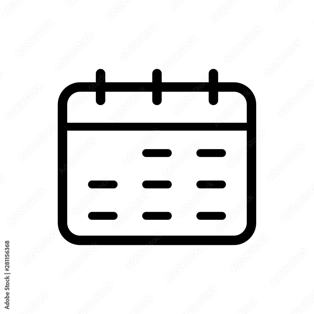 Flat calendar Icon. Calendar on the wall vector Flat calendar Icon. Calendar on the wall vector