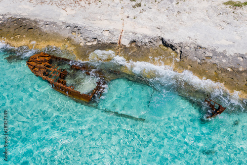 Shipwreck on the Caribbean Shores of Bimini  The Bahamas